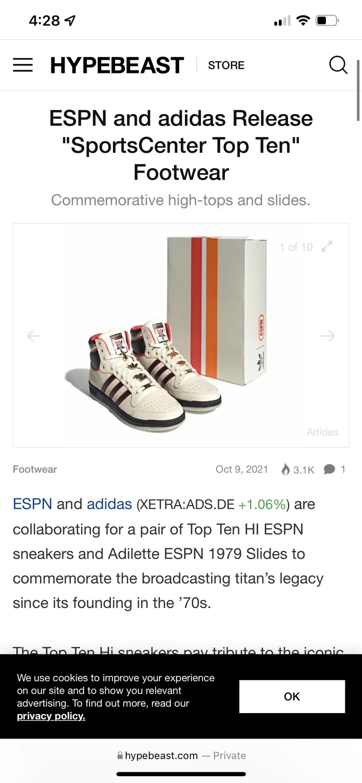 Adidas × ESPN press